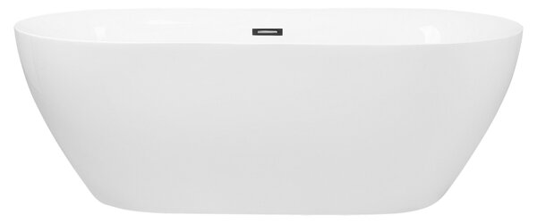Voľne stojaca vaňa biela sanitárny akrylát 160 x 75 cm oválna voľne stojaca moderný štýl