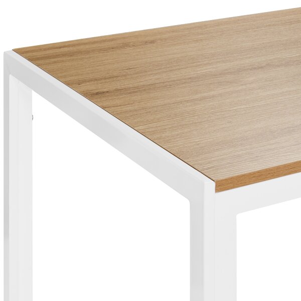 Jedálenský stôl svetlohnedá biela MDF kovový rám 120 x 70 cm obdĺžnikový tvar klasický moderný štýl kuchyňa jedáleň
