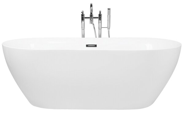 Voľne stojaca vaňa biela sanitárny akrylát 180 x 80 cm oválna voľne stojaca moderný štýl