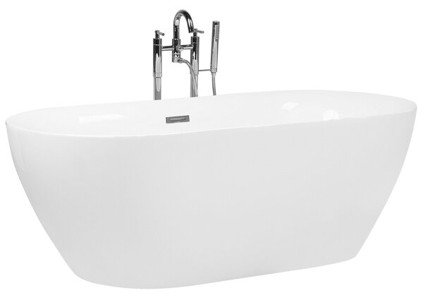 Voľne stojaca vaňa biela sanitárny akrylát 180 x 80 cm oválna voľne stojaca moderný štýl