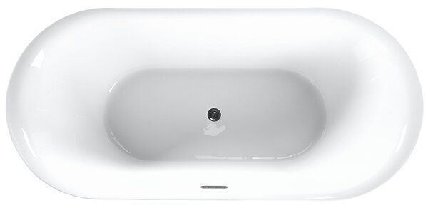 Voľne stojaca vaňa biela sanitárny akrylát 180 x 80 cm oválna voľne stojaca moderný štýl