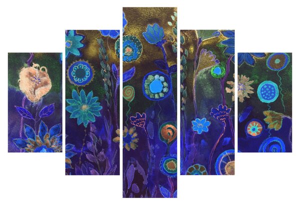 Obraz tmavomodrých kvetov (150x105 cm)
