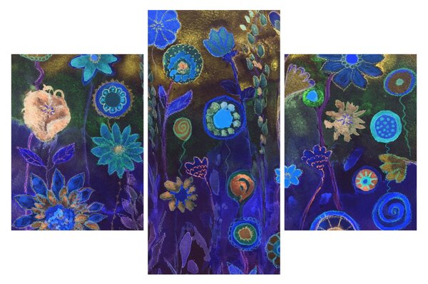 Obraz tmavomodrých kvetov (90x60 cm)