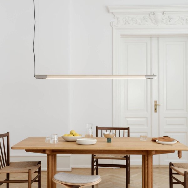 GEJST závesné svietidlo Radent, oceľovo šedá, dĺžka 138 cm, G13 LED, Hliník / sivá / zinok, Obývacia izba / jedáleň, kov, Závesné svietidlo