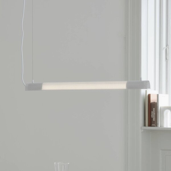 GEJST závesné svietidlo Radent, bílé, délka 70 cm, G13 LED, Biela / opálová, Obývacia izba / jedáleň, kov, Závesné svietidlo