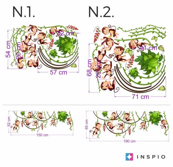 INSPIO-textilná prelepiteľná nálepka - Nálepky na stenu - V džungli