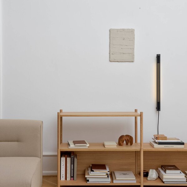 GEJST nástenné svetlo Radent zástrčka, čierne, výška 70 cm, G13 LED, Čierna, Obývacia izba / jedáleň, kov