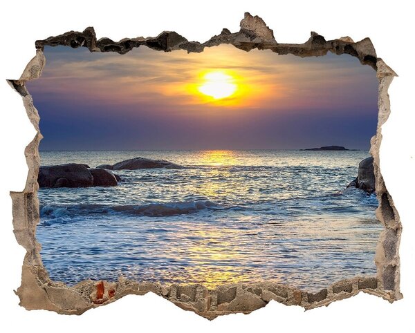 Díra 3D ve zdi nálepka Sunset sea nd-k-47734929