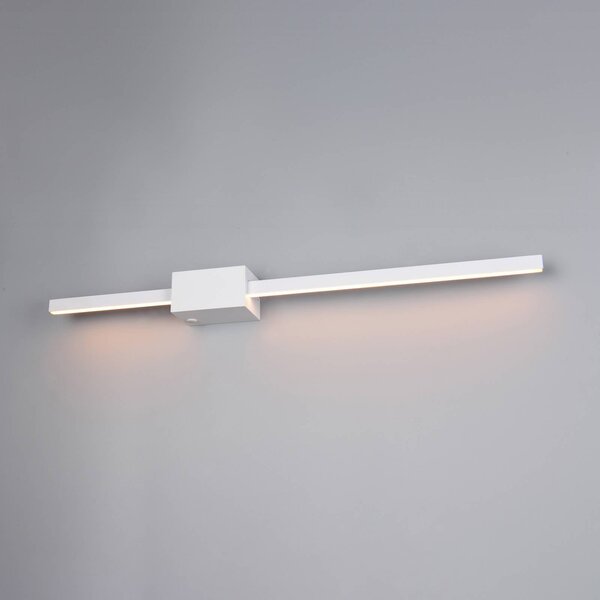LED nástenné svetlo Cassino, biela matná, šírka 70 cm, kov, Biela / opálová, Obývacia izba / jedáleň, kov, Moderný