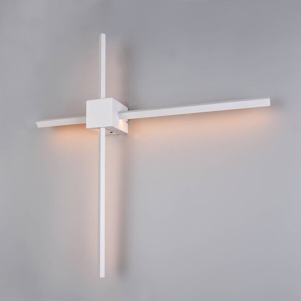 Trio Lighting LED nástenné svetlo Cassino, biela matná, šírka 67 cm, kov, Biela / opálová, Obývacia izba / jedáleň, kov, Moderný