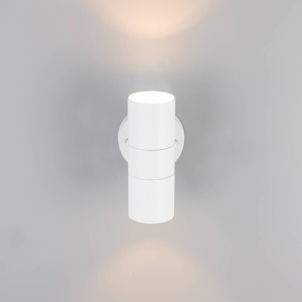Trio Lighting Vonkajšie nástenné svietidlo Turia, matná biela, výška 16 cm, kov, Biela / opálová, Hliník, Moderný, Nástenné svietidlo