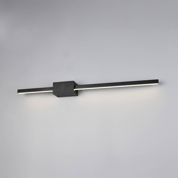 Trio Lighting LED nástenné svetlo Cassino, čierne matné, šírka 70 cm, kov, Čierna, Obývacia izba / jedáleň, kov, Moderný