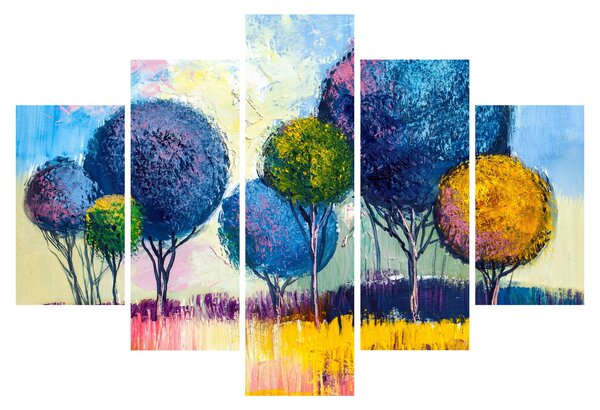Obraz kopulovitých stromov, olejomaľba (150x105 cm)