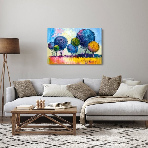 Obraz kopulovitých stromov, olejomaľba (90x60 cm)