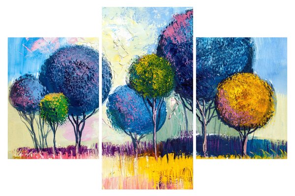 Obraz kopulovitých stromov, olejomaľba (90x60 cm)