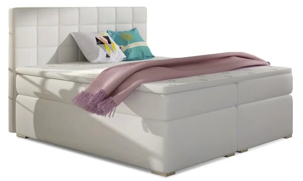 Zltahala.sk Posteľ Boxspring Alicia 200 x 180, biela (koženka - ba 06/soft 17)