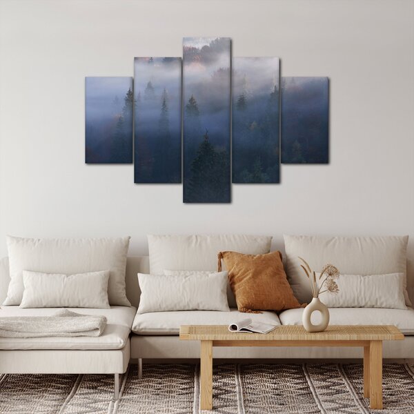 Obraz - Les v hmle, Karpaty, Ukrajina (150x105 cm)