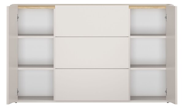 Komoda Elivo 150 cm so zásuvkami - kašmír / olejovaný dub