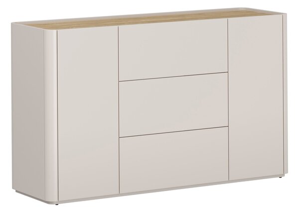 Komoda Elivo 150 cm so zásuvkami - kašmír / olejovaný dub