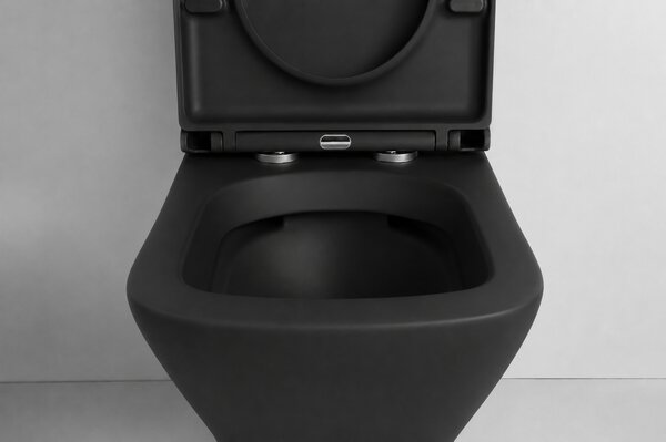 CERANO - WC kombi Hugo, Rimless + Slim/UF sedátko - spodný/zadný odpad - čierna matná - 63,5x35,5 cm
