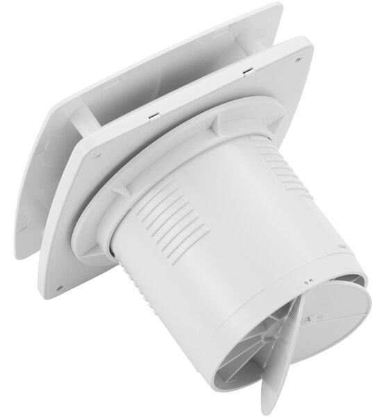 CERANO - Kúpeľňový axiálny hranatý ventilátor - 12W, potrubie 100mm - biela lesklá