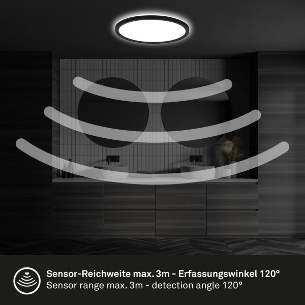 Briloner - LED kúpeľňové stropné svietidlo s pohybovým senzorom MOVE LED/18W/230V IP44 priemer 29 cm biela