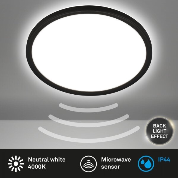 Briloner - LED kúpeľňové stropné svietidlo s pohybovým senzorom MOVE LED/18W/230V IP44 priemer 29 cm biela