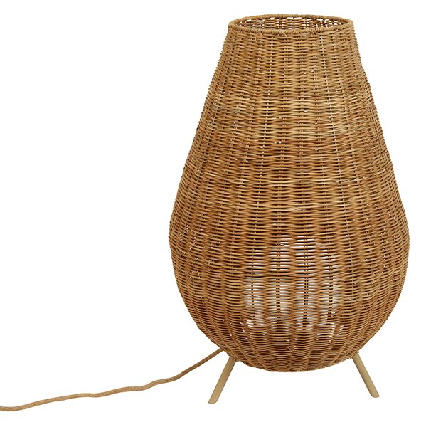 Stmievateľná ratanová stojaca lampa IP65 s diaľkovým ovládaním - Saona