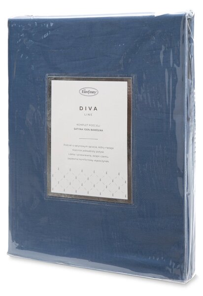 SATÉNOVÉ OBLIEČKY DINA 200X220 CM, 2 KS 70X80 CM TMAVOMODRÉ