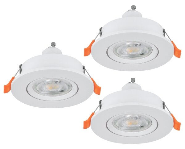 Eglo 902242 - SADA 3x LED podhľadové bodové svietidlo BARRANCO 1xGU10/4,5W/230V biela