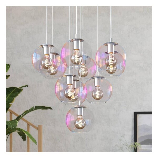 Eglo 901922 - Luster na lanku ARISCANI 10xE27/60W/230V lesklý chróm/číre