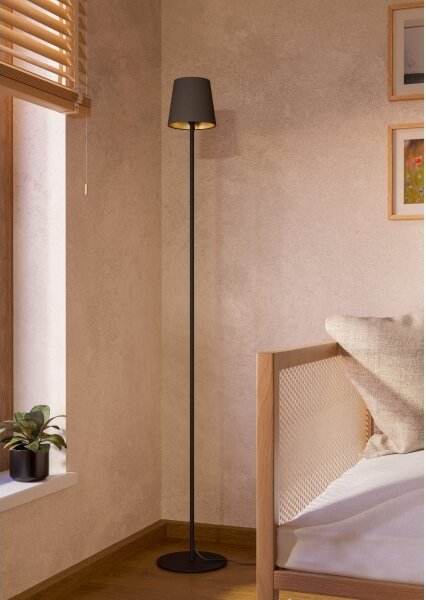 Eglo 901111 - Stojacia lampa FIORANA 1xE14/7,5W/230V čierna/hnedá