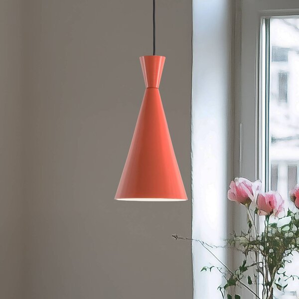 Závesné svietidlo Tom, oranžové, kov, Ø 19 cm, E27, Žltá / oranžová, Obývacia izba / jedáleň, kov, Štýl mladých, Závesné svietidlo