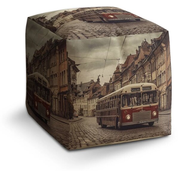 Sablio Taburet Cube Historický autobus - 40x40x40 cm
