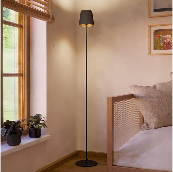 Eglo 901111 - Stojacia lampa FIORANA 1xE14/7,5W/230V čierna/hnedá