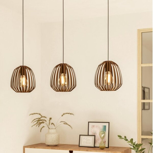 Eglo 901098 - Závesný luster na lanku ESPINAL 3xE27/40W/230V bronzový