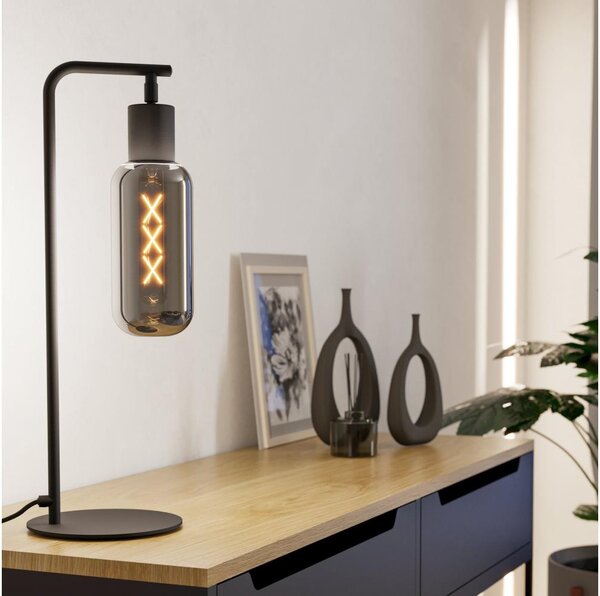Eglo 901007 - Stolová lampa MAIONE 1xE27/4W/230V čierna/dymová
