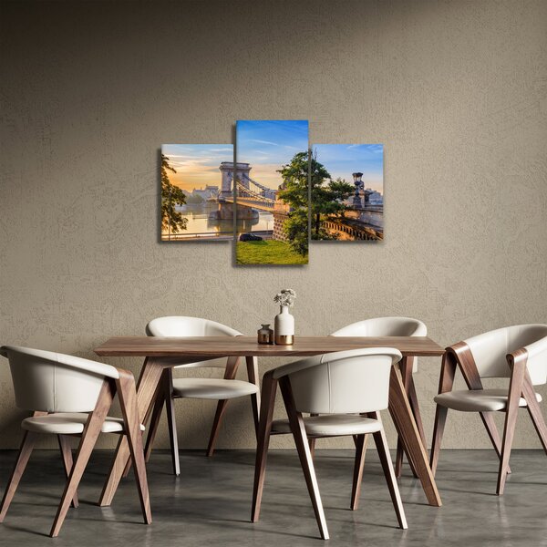 Obraz - Most cez rieku, Budapešť, Maďarsko (90x60 cm)