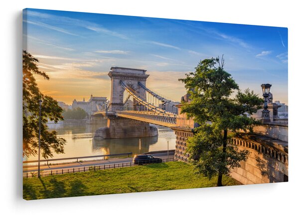 Obraz - Most cez rieku, Budapešť, Maďarsko (90x60 cm)