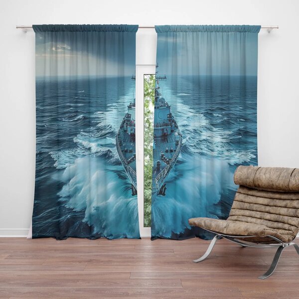 Sablio Záves Vojnová loď prerážajúca oceán: 2ks 140x250cm