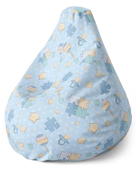 Sablio Sedací vak Pear Puzzle a cumlíky - 70 x 95 x 15 cm