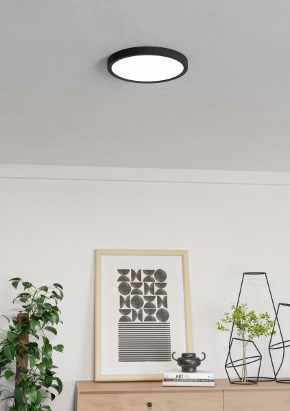 Eglo 901373 - LED RGBW stmievateľné kúpeľňové stropné svietidlo FUEVA-Z LED/14,3W/230V 27,8cm IP44 čierna