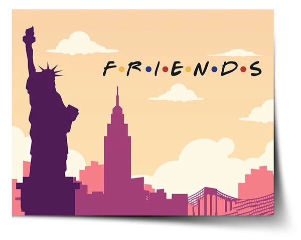 Sablio Plagát Seriál Priatelia FRIENDS Socha Slobody - 60x40 cm