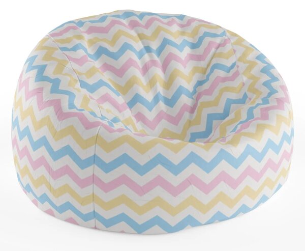 Sablio Sedací vak Cocoon Trojfarebné cikcaky - 75 x 45 x 35 cm