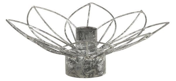 Zinkový antik kovový svietnik na úzku sviečku kvetina Flia - Ø 15*7cm - Chic Antique