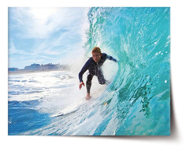 Sablio Plagát surfista na vlne - 60x40 cm
