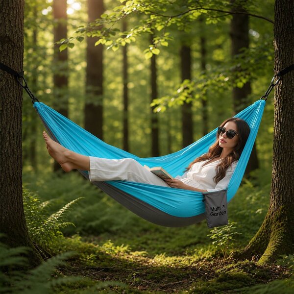Záhradná hojdacia sieť pre jednu osobu 290x140 cm do 300 kg s krytom MultiGarden