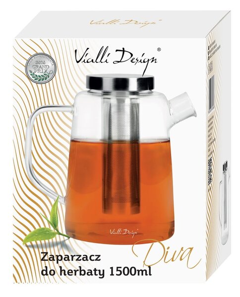 Sklenená čajová kanvica Vialli Design, 1,5 l