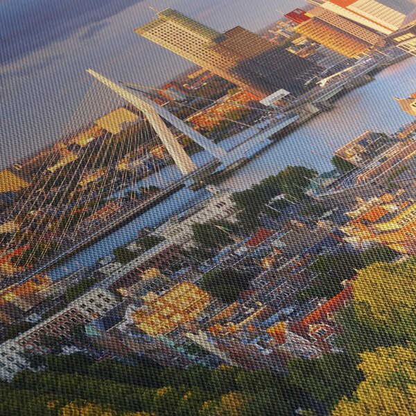 Obraz - Panorama Rotterdamu, Holandsko (120x50 cm)