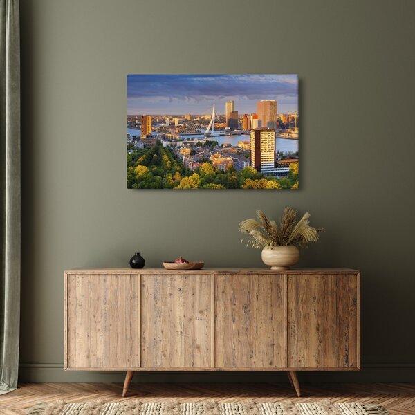 Obraz - Panorama Rotterdamu, Holandsko (90x60 cm)